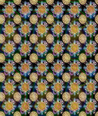 Halk tarzı. Parlak renkli çiçekleri ve kahverengi ve bej renklerinde yaprakları olan şaşırtıcı, pürüzsüz çiçek deseni. Modern çiçek arkaplanı. Moda baskıları için zarif bir şablon.