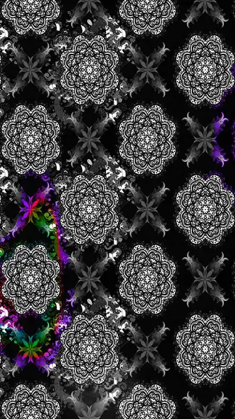 Çiçekli karalama şeklinde Raster çiçek deseni. Nazik, narin çiçek arkaplanı. Siyah renkte çiçekler.