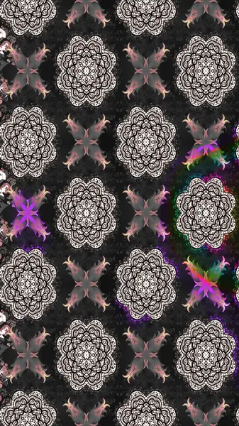 Çiçek deseni. Gri renkli çiçek çizimi. Şatafatlı bahar bahçesi dokusu. Raster illüstrasyonu. Gri renkli çiçekler.