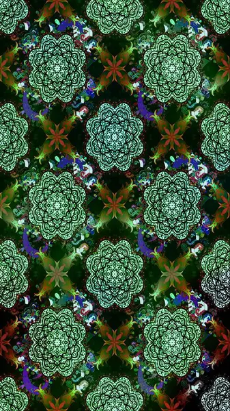 Çiçekler suluboya eskiz deseni. Raster Stili kumaş deseni.