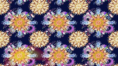 Mavi ve bej renkli çiçekler. Küçük çiçekte sevimli çiçek deseni var..