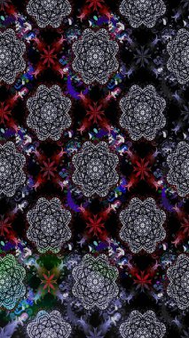 Siyah çiçekli eskiz deseni, suluboya çiçek deseni, sevimli çiçek, duvar kağıdı, kart ya da kumaş için fayanslı. Raster - stok.