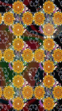 Raster suluboya çiçek deseni, narin çiçekler, kahverengi çiçekler, tebrik kartı şablonu. Raster Güzel kumaş deseni.