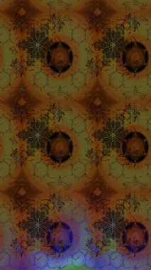 Kahverengi renklerde bahar çiçekleri. Raster illüstrasyonu. Yaprak ve çiçeklerin suluboya resmi, kahverengi renklerdeki çizim deseni.