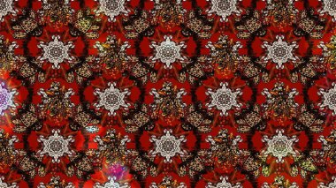 Düz Çiçek Elementleri Tasarımı. Sevimli çiçek raster deseni. Sketch Colour Spring Theme eskiz kalıbı. Kahverengi renkte çiçekler.