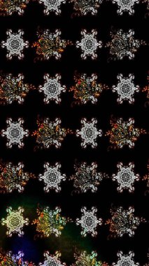 Klasik çiçek tasarımı elementleri. Siyah kıvırcık çiçekler siyah renkte şekillenir. Raster illüstrasyonu.