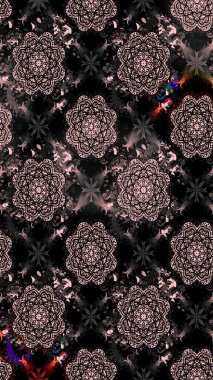 Raster çiçek desenli çiçek deseni, yapraklar, dekoratif elementler, sıçrama, lekeler, el çizimi kontur çizgileri ve Doodle çizim stili, grafik raster çizim çizimi.