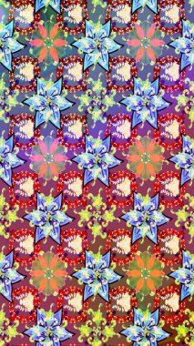 Çiçekli çiçek deseni, suluboya. Düz Çiçek Elementleri Tasarım Raster illüstrasyonu. Tarafsız renkler üzerine çiçekler. Renkli Bahar Teması çizim kalıbı.