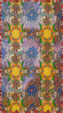 Raster illüstrasyonu. 3 boyutlu çiçekler, pürüzsüz. Kahverengi ve nötr renklerde.