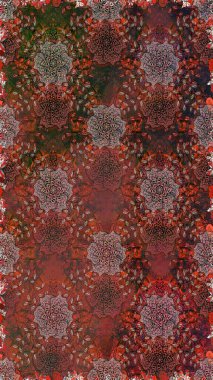 Renkli Bahar Temalı Kusursuz Arkaplan. Düz Çiçek Elementleri Tasarımı. Raster..