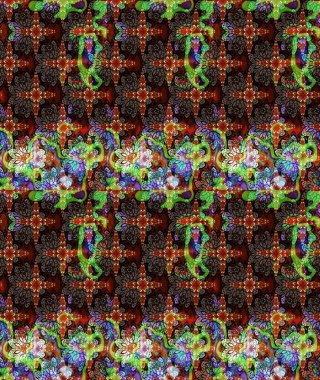 Çiçekli bahar çiçekleri. Robot resim. Küçük çiçekte güzel bir desen. Motley illüstrasyonu. Moda baskıları için zarif bir şablon. Küçük renkli çiçekler..