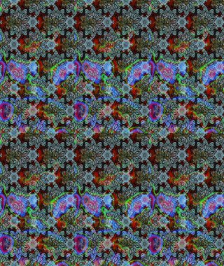 Raster illüstrasyonu. Egzotik çiçekler, mavi renkler üzerine botanik parlak klasik doğa. Klasik tropikal doğal elementlerin suluboya seti.