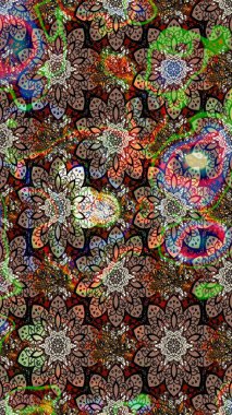 Of doodle elements. Hand drawn Raster illustration. Sketch flower pattern can be used for wallpaper, website background, wrapping paper, invitation, flyer, banner or website.