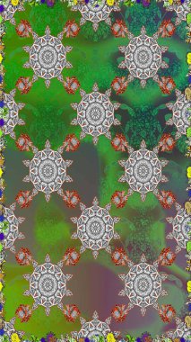 Güzel kumaş deseni. Düz çiçek öğeleri tasarım. Yaz tema Dikişsiz desen arka plan rengi. Trendy sorunsuz çiçek deseni içinde Raster illüstrasyon.