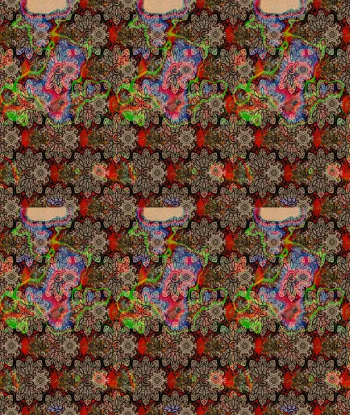 Düz Çiçek Elementleri Tasarımı. Renkli Bahar Teması eskiz kalıbı. Raster illüstrasyonundaki çiçek desenli çizim. Süslü kumaş deseni.