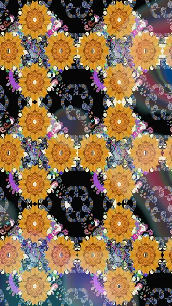 Bahar çiçekleriyle güzel bir çiçek deseni çizmişsin. Güzel kumaş deseni. Raster illüstrasyonu.