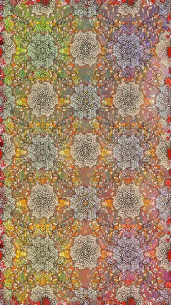 Küçük çiçekteki sevimli çiçek deseni. Kahverengi ve bej renkli çiçekler.