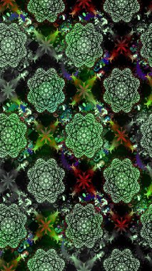 Sketch Floral Pattern in Raster illustration. Fancy fabric pattern. Colour Spring Theme sketch pattern Background. Flat Flower Elements Design.