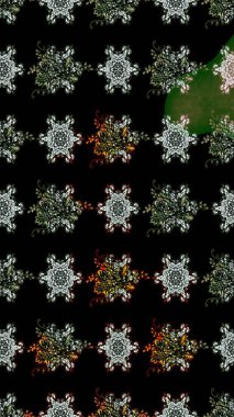 Çiçek desenli çizim. Raster illüstrasyonu. Asya tekstil tarzında. Siyah renkli çiçekler. Renkli Bahar Teması eskiz kalıbı. Düz Çiçek Elementleri Tasarımı.