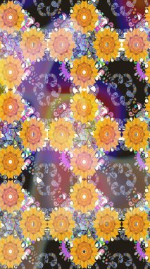 Küçük çaplı çiçeklerdeki basit şirin desenler. Tekstil veya kitap kapakları, imalat, duvar kağıtları, baskı, hediye paketi ve yapıştırma kitabı için çiçek eskizi geçmişi. Raster illüstrasyonu.