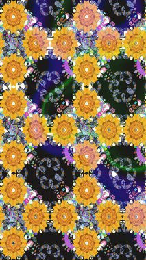 Küçük çiçekteki sevimli çiçek deseni. Güzel karalamalı çiçek desenli çizim. Güzel kumaş deseni. Raster illüstrasyonu.