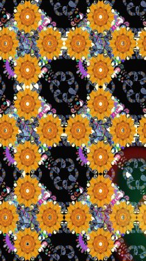 Küçük çiçekli basit bir çiçek çizimi. Siyah renkte sevimli çiçekler. Moda baskısı, albüm, ambalaj kağıdı ve duvar kağıdı için zarif dekoratif süslemeler. Raster illüstrasyonu.