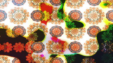 Sketch Floral Pattern in Raster illustration. Fancy fabric pattern. Colour Spring Theme sketch pattern Background. Flat Flower Elements Design.