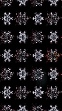 Çiçekli güzel suluboya desen. Raster illüstrasyonu. Siyah renklerde.