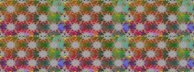 Raster illüstrasyonunda kusursuz çiçek deseni. Süslü kumaş deseni. Renkli Bahar Temalı Kusursuz Arkaplan. Düz Çiçek Elementleri Tasarımı.