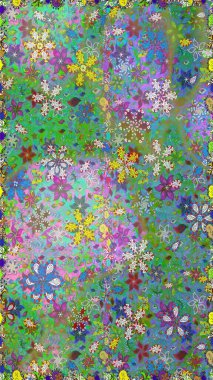 Küçük çiçekte güzel bir desen. Kusursuz. Küçük renkli çiçekler. Moda baskıları için zarif bir şablon. Çiçekli yaz çiçekleri. Motley illüstrasyonu.