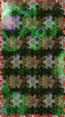 Doodle unsurları. Sorunsuz çiçek deseni kaydırma kağıt, davet, el ilanı, afiş veya Web sitesi Web sitesi arka plan duvar kağıdı için kullanılabilir. Elle çizilmiş Raster illüstrasyon.