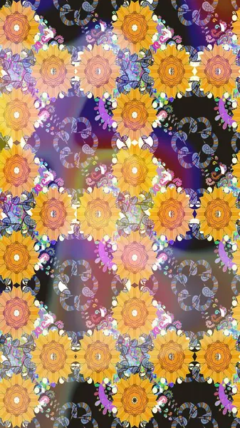 Küçük çaplı çiçeklerdeki basit şirin desenler. Tekstil veya kitap kapakları, imalat, duvar kağıtları, baskı, hediye paketi ve yapıştırma kitabı için çiçek eskizi geçmişi. Raster illüstrasyonu.