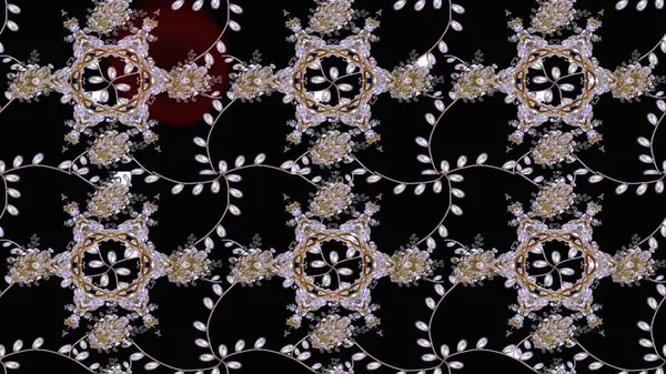 Çok renkli, zarif küçük çiçekler ve siyah renkli komik böcekler, raster desen, illüstrasyon..