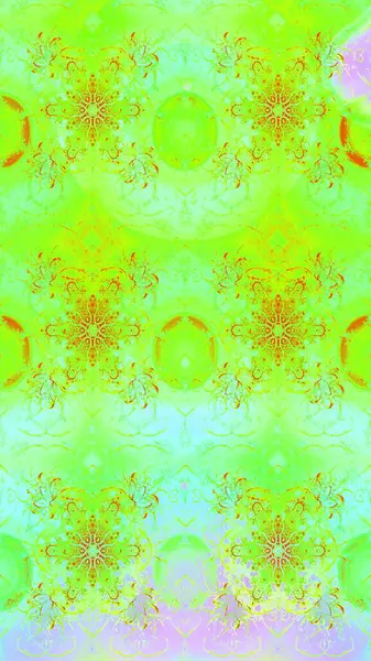 Çiçekli karalama şeklinde Raster çiçek deseni. Yeşil renkli çiçekler. Yumuşak, bahar çiçekli arka plan.