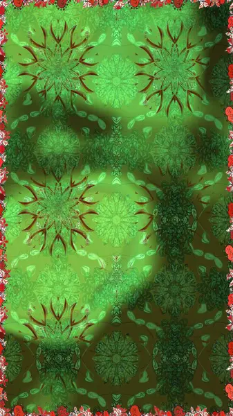 Yeşil ve gri renkli çiçekler. Gömlek baskısı için çiçek boyası. Çiçeksiz desenli arka plan.