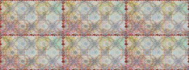 Raster deseni. Raster illüstrasyonu. Gri ve nötr renklerde bahar çiçekleri. Patlayan çiçekler soyut yerleştirilmiş.