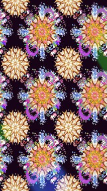 Siyah çiçekli eskiz deseni, suluboya çiçek deseni, sevimli çiçek, duvar kağıdı, kart ya da kumaş için fayanslı. Raster - stok.