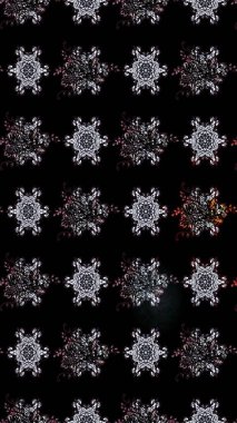 Çiçekli güzel suluboya desen. Raster illüstrasyonu. Siyah renklerde.