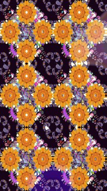 Çiçekli el çizimi çizimi deseni. Modern gelişim, siyah raster arka plan duvar kağıdı çizimi, klasik çizgiler, desenli çiçekler, çiçekli süsler..