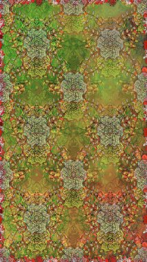 Pretty vintage feedsack pattern in small brown and green, flowers. Millefleurs. Floral sweet seamless background for textile, fabric, covers, wallpapers, print, wrap, scrapbooking, quilting, decoupage