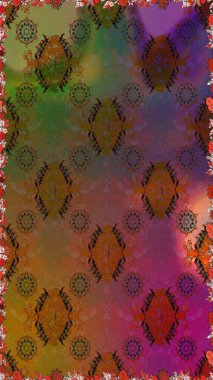 Renkli Bahar Temalı Kusursuz Arkaplan. Düz Çiçek Elementleri Tasarımı. Kahverengi renkli çiçekler. Çiçeksiz desenli arka plan, yaz çiçekleri..