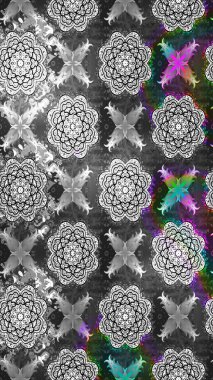 Raster illüstrasyonundaki çiçek desenli çizim. Güzel kumaş deseni. Renkli Bahar Teması eskiz kalıbı. Düz Çiçek Elementleri Tasarımı.