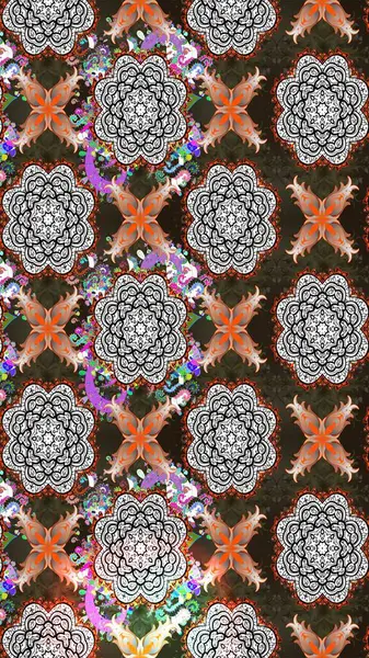 Raster illüstrasyonundaki çiçek desenli çizim. Gri renkli çiçekler.