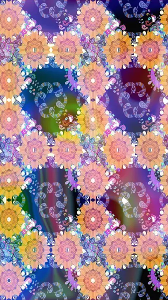 Çiçek arkaplan. Çizim raster deseni. Güzel kumaş deseni.