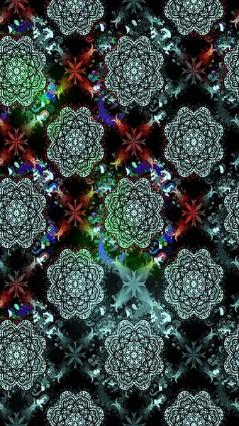 Küçük çiçekli yay deseni çiz. Raster illüstrasyonu. Suluboya tarzında siyah renkler üzerine.