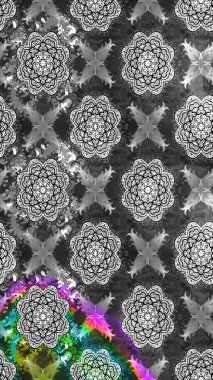 Çiçek desenli eskiz, darbeler, sıçramalar, yaz çiçekleri. Gri renkli çiçekler. Raster illüstrasyonu.