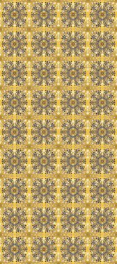 Geleneksel raster ve altın desen. Klasik oryantal desen sarı, bej ve kahverengi renklerden önce gelir. Damask taslak süsü.