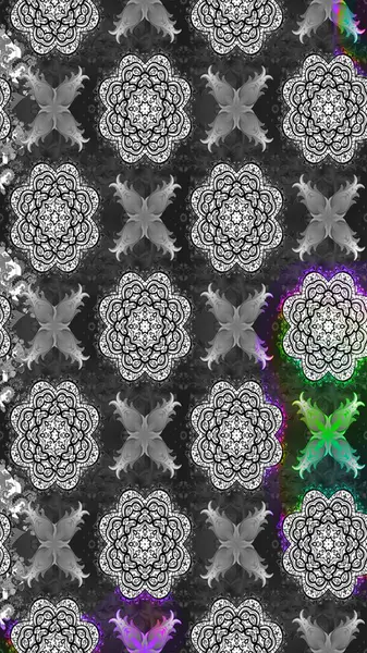 Çiçekli güzel suluboya desen. Raster illüstrasyonu. Gri renklerde.