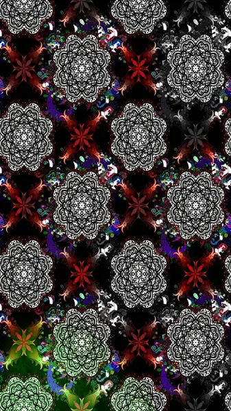 Soyut çiçek çizim kalıbı arka planı. Raster deseni. Raster illüstrasyonu. Siyah renklerde. Küçük çiçekte sevimli çiçek deseni var..