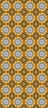 Kahverengi, sarı ve bej renklerde altın desenli altın elementler. Kusursuz desenli oryantal süs. Çiçek kiremitleri. İslam tasarımı. Raster altın tekstil baskısı.